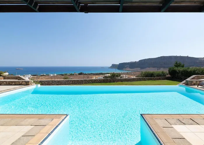 Vila Athena With Private Pool And Seaview Líndos